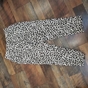 J Crew Easy Pant in Leopard Linen Blend, Size 6